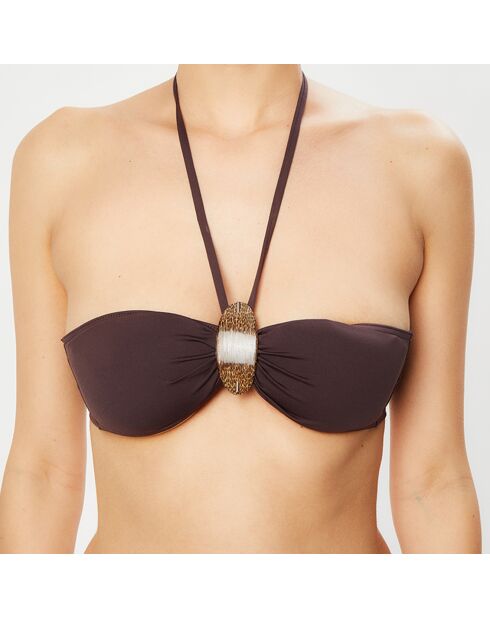 Haut de maillot de bain Tokoya marron