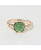 Bague Pamela Agate verte en laiton doré