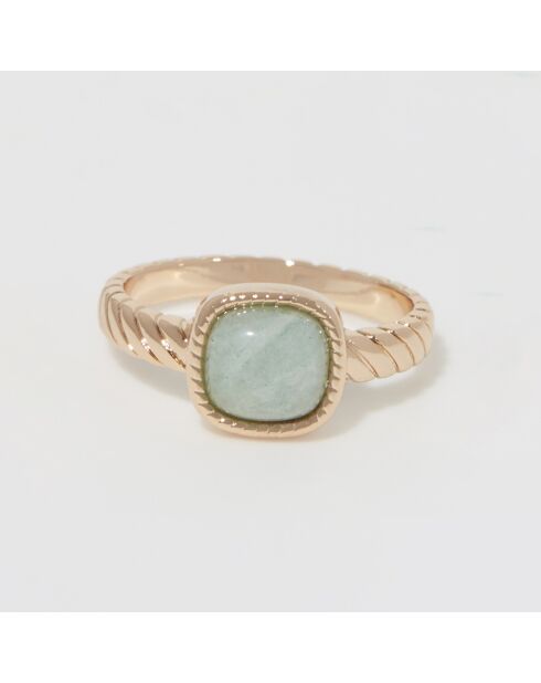 Bague Pamela Amazonite en laiton doré