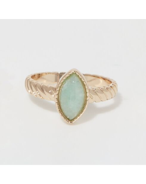 Bague Paola Amazonite en laiton doré