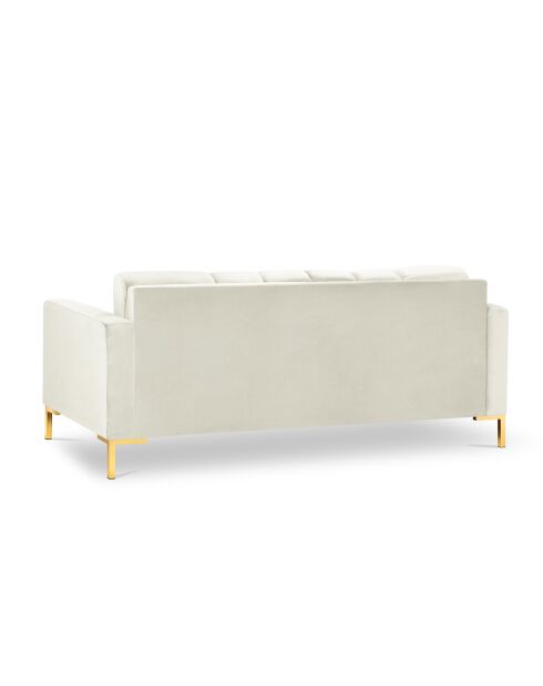 Canapé Velours Mamaia 2 places beige clair - 152x92x75 cm