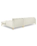 Canapé d'angle Droit Velours Mamaia 5 places beige clair - 293x185x75 cm