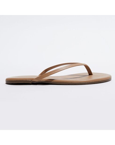 Beigefarbene Flip-Flops aus Leder von Foundations