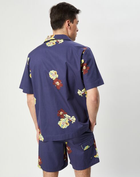 Marineblaues bedrucktes Hemd Louis