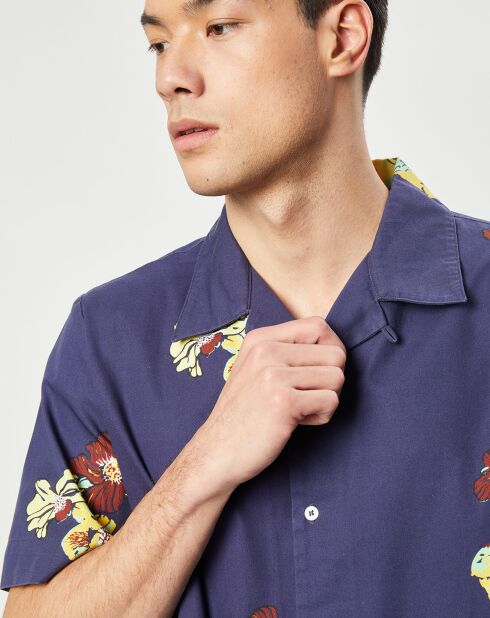 Marineblaues bedrucktes Hemd Louis