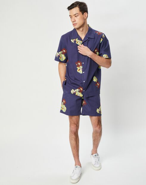 Marineblaues bedrucktes Hemd Louis