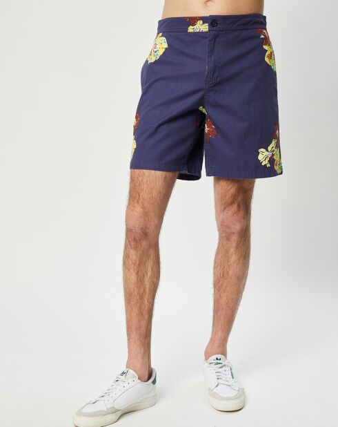 Short Yanis imprimé bleu marine
