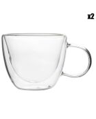 2 Tasses à expresso en Verre double paroi Omagio transparentes - 80 ml