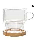 2 Tasses à café en Verre double paroi Omagio transparentes - 180 ml