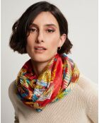 Foulard 100% Soie rouge - 110x190 cm