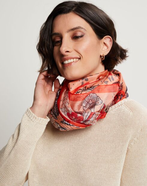 Foulard 100% Soie rouge - 110x190 cm