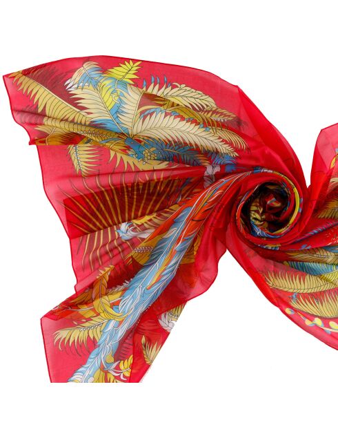 Foulard 100% Soie rouge - 110x190 cm