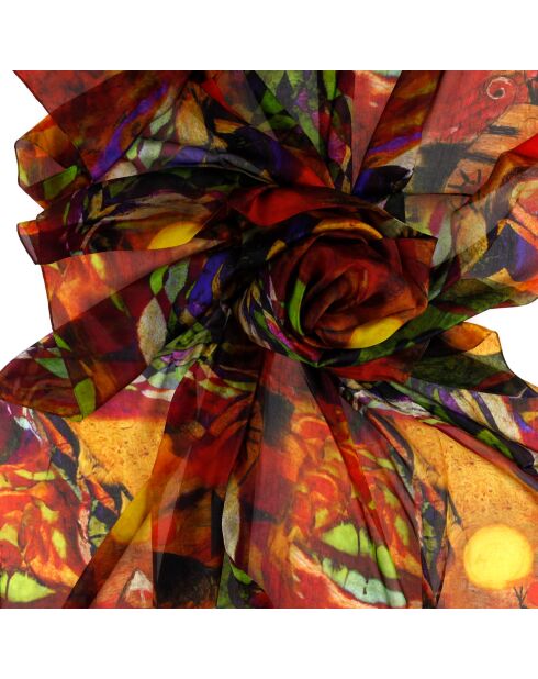 Foulard 100% Soie rouge - 110x190 cm