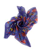 Foulard 100% Soie bleu - 110x190 cm