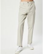 Pantalon chino en Coton Sherman coupe fuselée gris clair