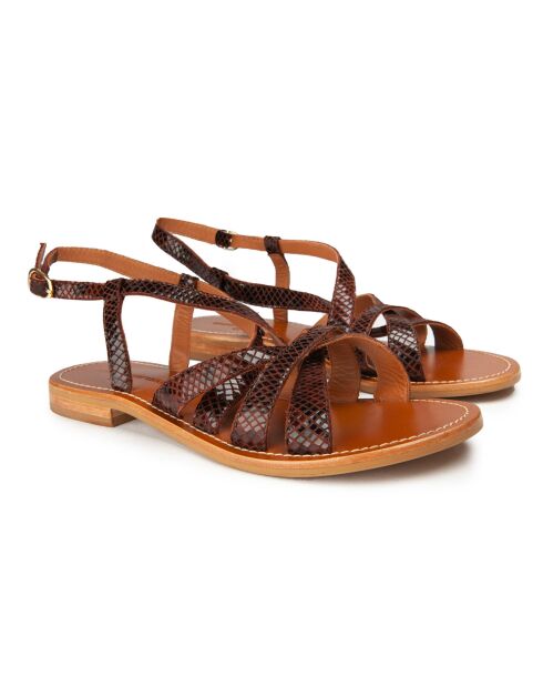 Sandales en Cuir Jammat bordeaux