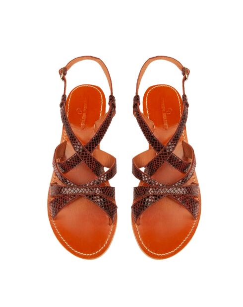 Sandales en Cuir Jammat bordeaux