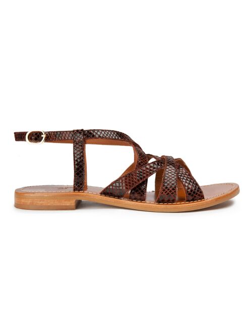 Sandales en Cuir Jammat bordeaux