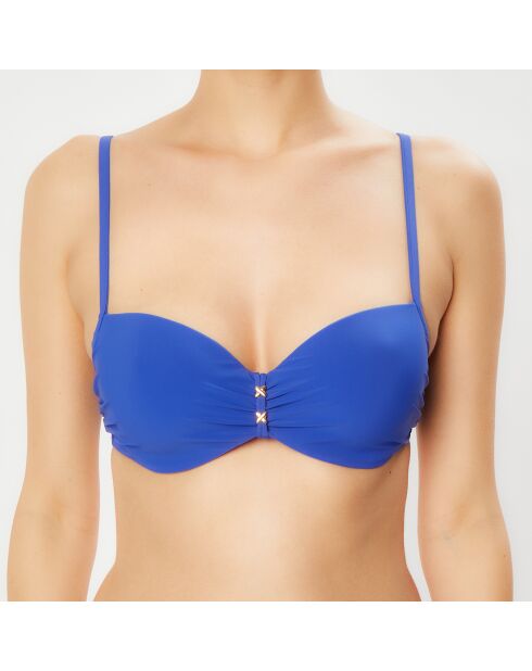 Haut de maillot de bain coques corbeille Memory Escape bleu électrique