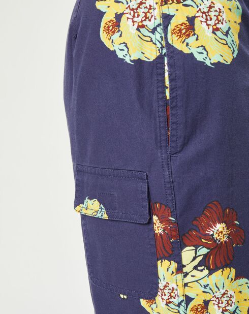 Short Yanis imprimé bleu marine