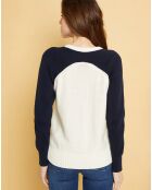 Pull Mas blanc/marine