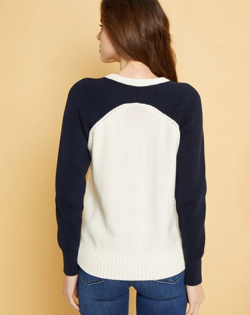 Pull Mas blanc/marine