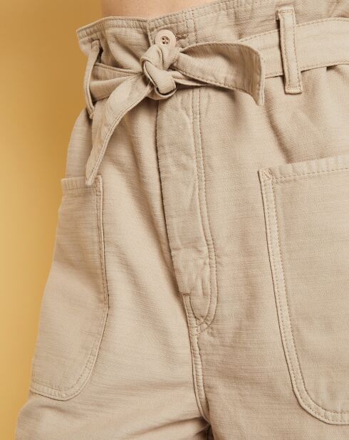 Short en Gabardine Stretch Bush beige