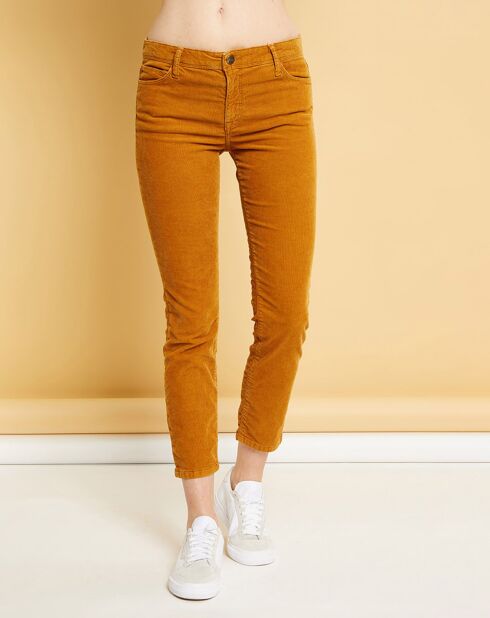 Pantalon slim en Velours côtelé Arizona caramel