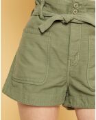 Short en Gabardine Stretch Bush kaki