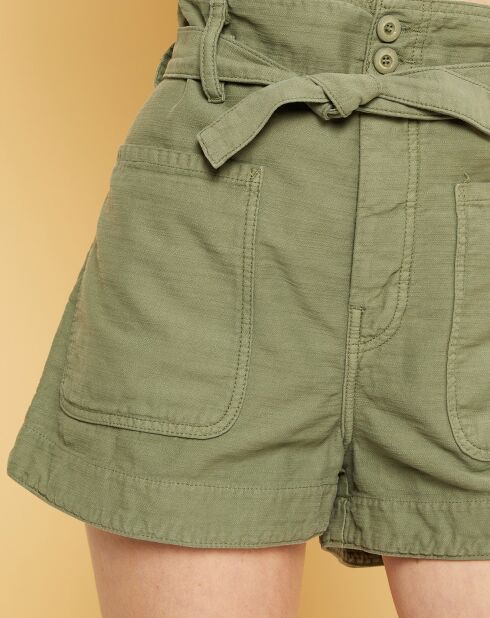 Short en Gabardine Stretch Bush kaki