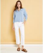 Pantalon cargo en Gabardine Stretch Yale blanc