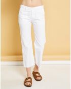 Pantalon cargo en Gabardine Stretch Yale blanc