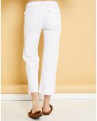 Pantalon cargo en Gabardine Stretch Yale blanc