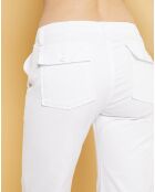 Pantalon cargo en Gabardine Stretch Yale blanc