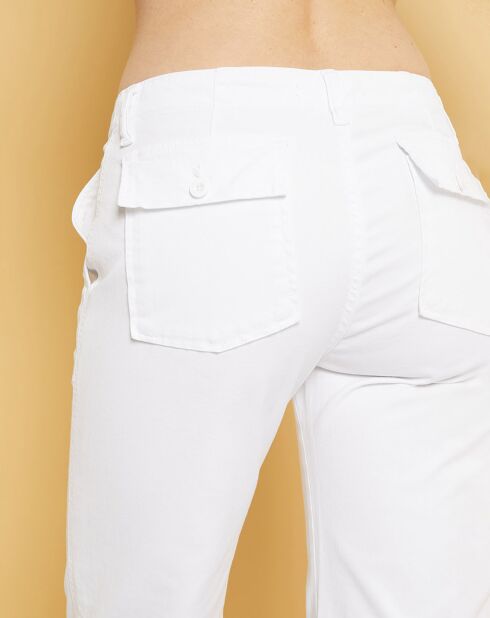 Pantalon cargo en Gabardine Stretch Yale blanc
