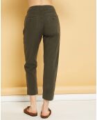 Pantalon droit en Gabardine Stretch Darwin kaki foncé