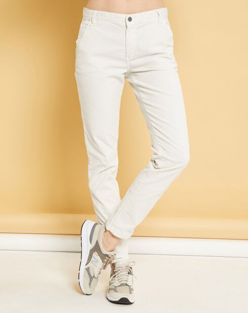 Pantalon chino Natural Tess new blanc craie