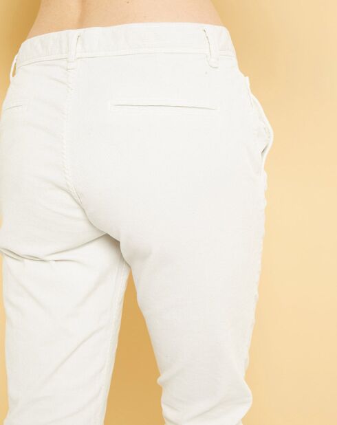 Pantalon chino Natural Tess new blanc craie