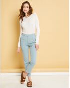 Pantalon droit en Coton & Lin Strech Grace céladon