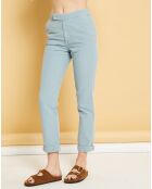 Pantalon droit en Coton & Lin Strech Grace céladon