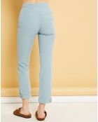 Pantalon droit en Coton & Lin Strech Grace céladon