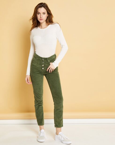 Pantalon en Velours Grosse Cote Nevada aloe vera