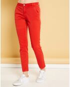 Pantalon chino Natural Tess vermillon