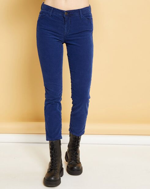 Pantalon slim en Velours côtelé Arizona cobalt