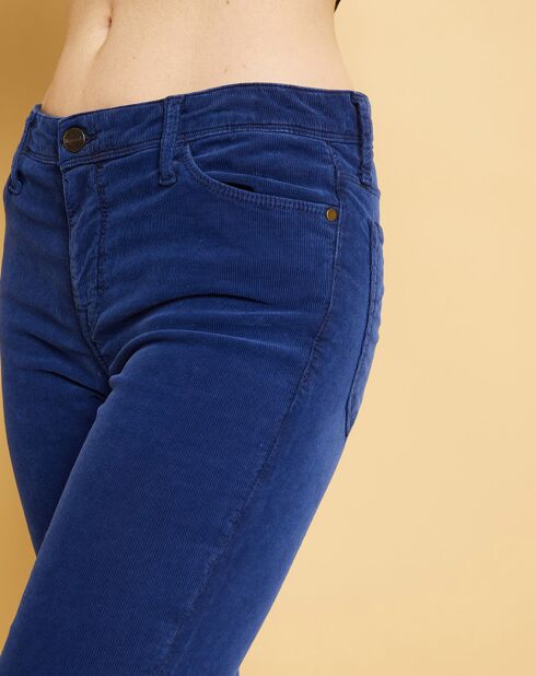 Pantalon slim en Velours côtelé Arizona cobalt