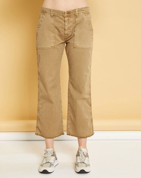 Pantalon cargo en Gabardine Stretch Yale sahara