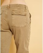 Pantalon cargo en Gabardine Stretch Yale sahara