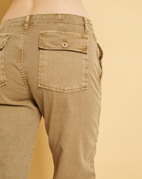 Pantalon cargo en Gabardine Stretch Yale sahara
