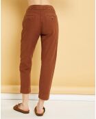 Pantalon droit en Gabardine Stretch Darwin havane