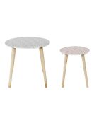 2 Tables gigognes Patio rouge/blanc/noir